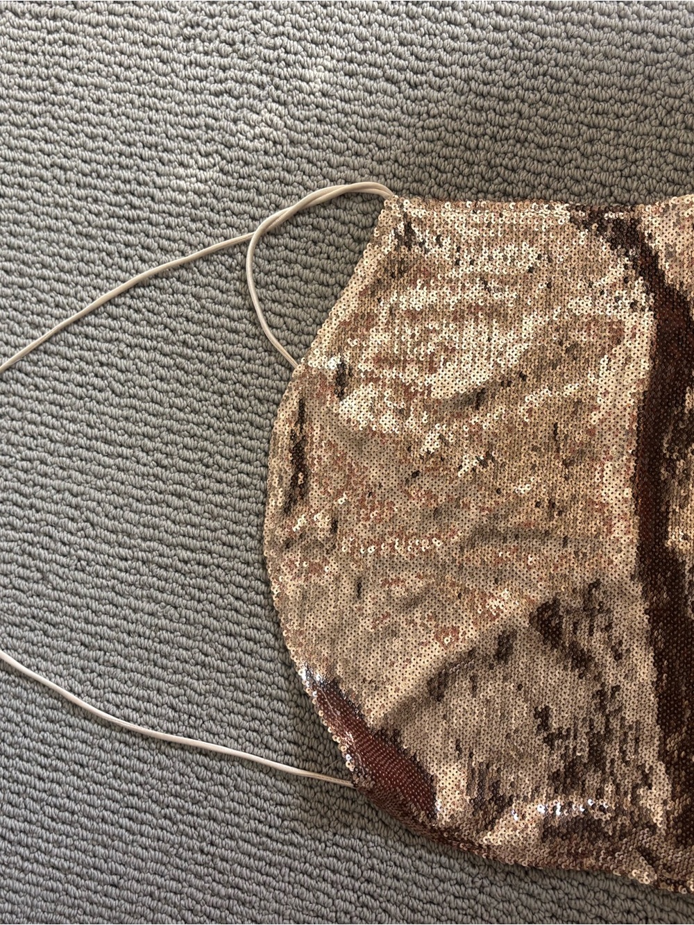 Gold Sequin Drawstring Bag